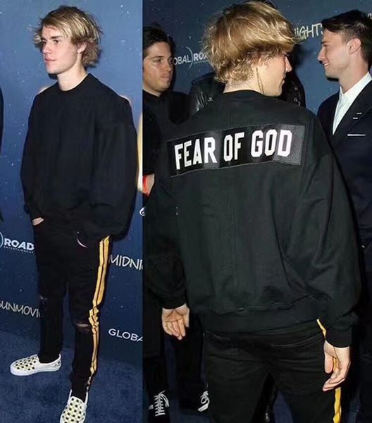 FOG Justin Bieber Sweatshirts Hip Hop Pullover Sweatshirt Men Women designer Shirt Fashion Streetwear Fear Of God JAY Z Tees S-XL