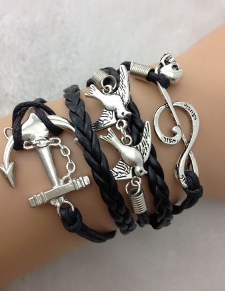 1pcs infinity handmade bracelet.metal charm,wax cord,leather bracelet fashionable jewerlly bracelet 1577, Golden;silver
1pcs infinity handmade bracelet.metal charm,wax cord,leather bracelet fashionable jewerlly bracelet 1577, Golden;silver