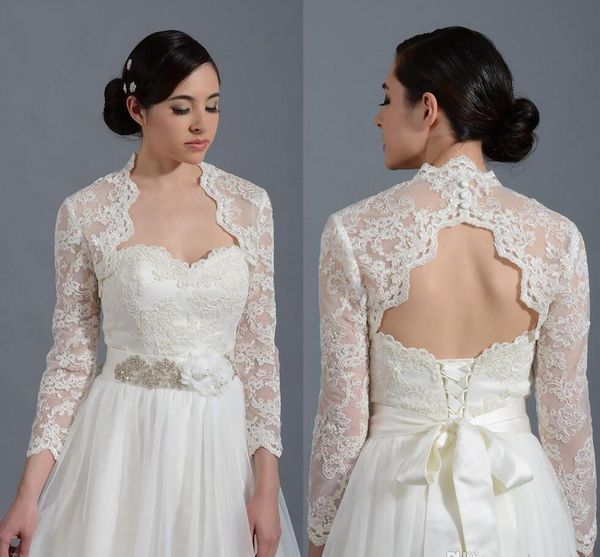 2018 vintage lace applique Long Sleeves Lace Bolero with Keyhole Back Bridal Jacket for Brides Wedding Wraps
2018 vintage lace applique Long Sleeves Lace Bolero with Keyhole Back Bridal Jacket for Brides Wedding Wraps