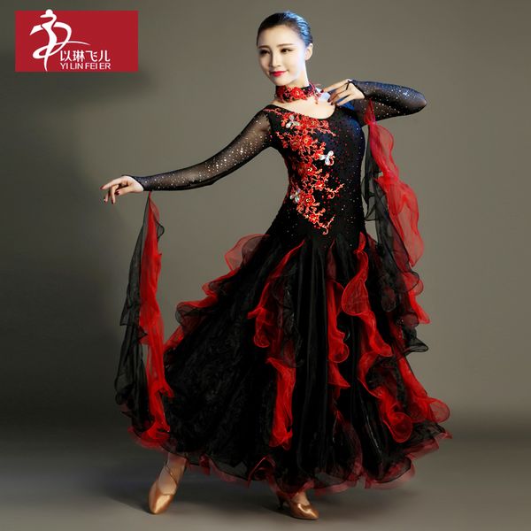 2017 time-limited costume ballroom dance skirts design woman modern waltz tango dress/standard competition dress -281, Black;red
2017 time-limited costume ballroom dance skirts design woman modern waltz tango dress/standard competition dress -281, Black;red
