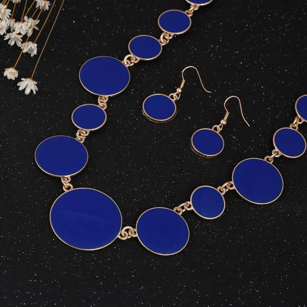 graceful navy blue jewelry set for women golden plated chain necklace 2 pcs pretty wedding accessory, Silver
graceful navy blue jewelry set for women golden plated chain necklace 2 pcs pretty wedding accessory, Silver