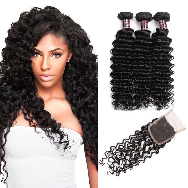 brazilian deep wave virgin hair with closure 3pcs brazilian deep wave hair bundles with closure 4pcs/lot human hair weave with closure, Black
brazilian deep wave virgin hair with closure 3pcs brazilian deep wave hair bundles with closure 4pcs/lot human hair weave with closure, Black