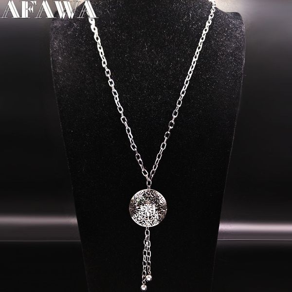 2018 fashion flower stainless steel long necklaces women jewlery round silver color tassel necklace jewelry collar mujer n18036
2018 fashion flower stainless steel long necklaces women jewlery round silver color tassel necklace jewelry collar mujer n18036