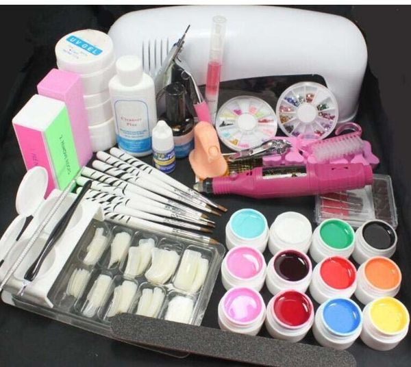 pro full 9w uv white lamp electric nail machine 12 color pure uv gel 8 zebra acrylic brush nail art kit gel set
pro full 9w uv white lamp electric nail machine 12 color pure uv gel 8 zebra acrylic brush nail art kit gel set