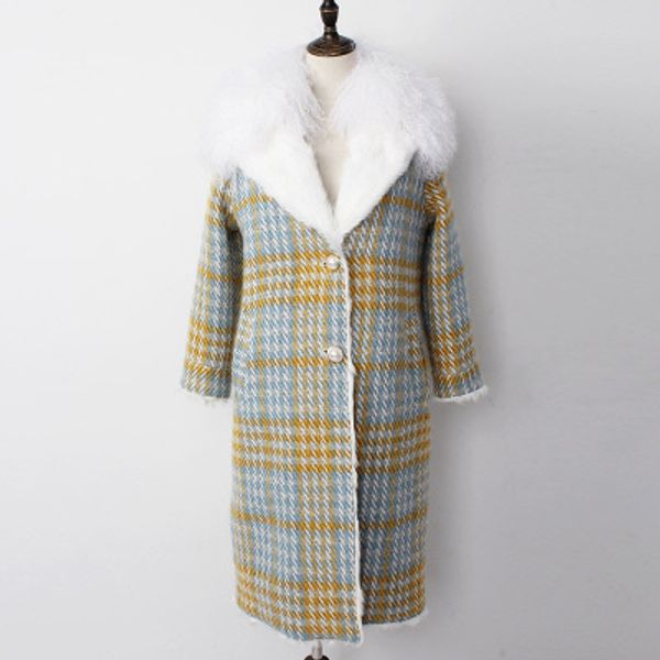 2018 autumn and winter new beach wool collar thick tweed coat, Black
2018 autumn and winter new beach wool collar thick tweed coat, Black