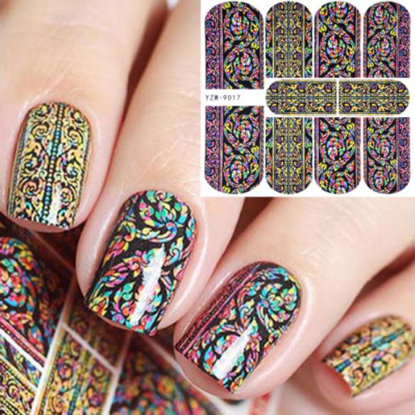 1 sheet water transfer nail art stickers arabesque pattern temporary tattoo nail wraps stickers watermark fingernails decals, Black
1 sheet water transfer nail art stickers arabesque pattern temporary tattoo nail wraps stickers watermark fingernails decals, Black