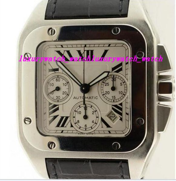 luxury watches mens 42mm w20090x8 men's watch watches wristwatch quartz movement black leather strap men's watch, Slivery;brown