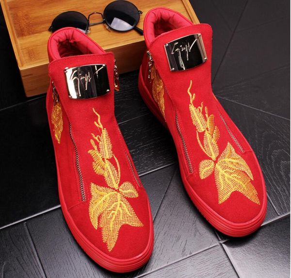 new fashion men high british style shoes men causal luxury embroidery suede shoes red black bottom rubber shoes for male
new fashion men high british style shoes men causal luxury embroidery suede shoes red black bottom rubber shoes for male