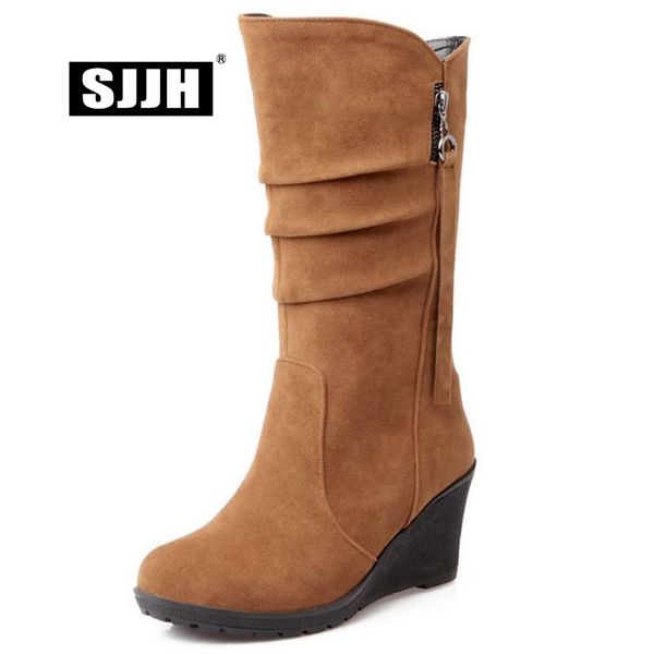 sjjh women velvet snow boots with round toe wedges zip short plush mid-calf boots winter fashion casual shoes large size a966, Black
sjjh women velvet snow boots with round toe wedges zip short plush mid-calf boots winter fashion casual shoes large size a966, Black