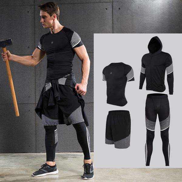 wholesale-men's compression running suits sports set four equipments shirt jackets shorts and leggings for joggers gym fitness tights s, Black;blue
wholesale-men's compression running suits sports set four equipments shirt jackets shorts and leggings for joggers gym fitness tights s, Black;blue
