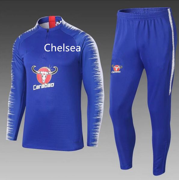 Best quality 2018 19 HAZARD soccer jersey training suit jacket 18 men long sleeve MORATA FABREGAS WILLIAN football tracksuit sweater