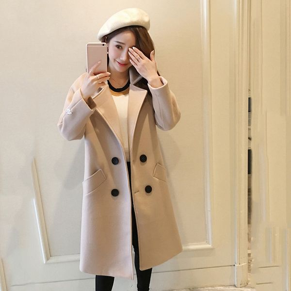 coat winter women woolen 2018 new casual large size medium long temperament long-sleeved solid color women's woolen coat nuw31, Black
coat winter women woolen 2018 new casual large size medium long temperament long-sleeved solid color women's woolen coat nuw31, Black
