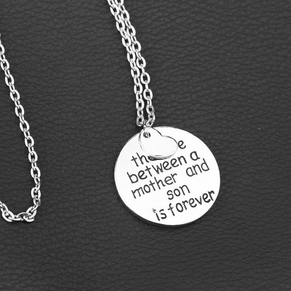 new white gold color round circle pendants necklaces for women love between a mother son is forever heart necklace gifts, Silver
new white gold color round circle pendants necklaces for women love between a mother son is forever heart necklace gifts, Silver