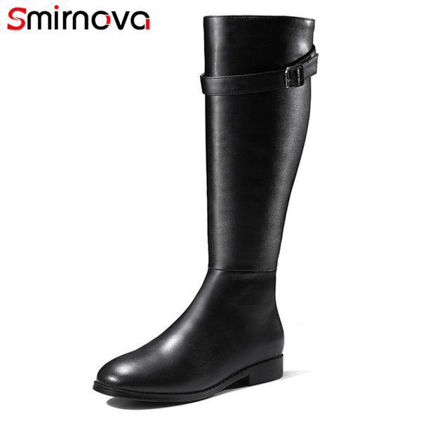 smirnova 2018 new fashion zipper knee high boots pu+genuine leather boots square low heels round toe winter women black
smirnova 2018 new fashion zipper knee high boots pu+genuine leather boots square low heels round toe winter women black