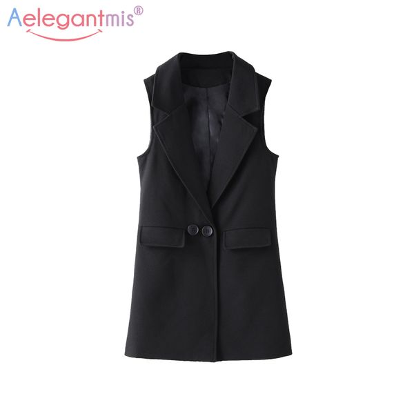 aelegantmis autumn new office lady casual long vest women black slim waistcoat ladies fashion elegant sleeveless outerwear coats, Black;white
aelegantmis autumn new office lady casual long vest women black slim waistcoat ladies fashion elegant sleeveless outerwear coats, Black;white