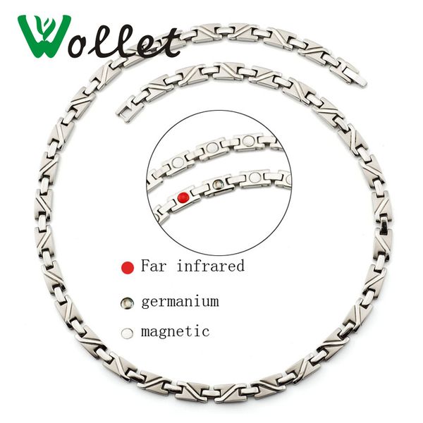 whole salewollet jewelry health energy magnetic necklace infrared germanium pure titanium relieve fatigue cervical spine necklace gifts, Silver
whole salewollet jewelry health energy magnetic necklace infrared germanium pure titanium relieve fatigue cervical spine necklace gifts, Silver