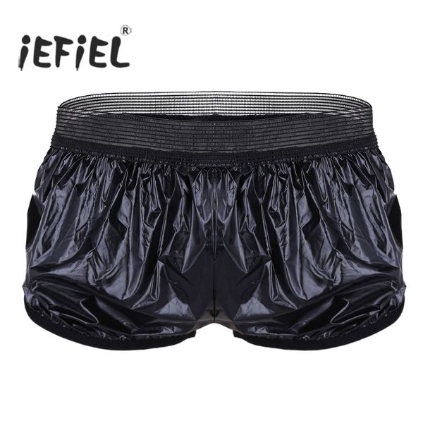 iefiel summer underwear men fashion shorts lightweight faux leather boxer shorts trunk wet look lounge short pants, White;black
iefiel summer underwear men fashion shorts lightweight faux leather boxer shorts trunk wet look lounge short pants, White;black