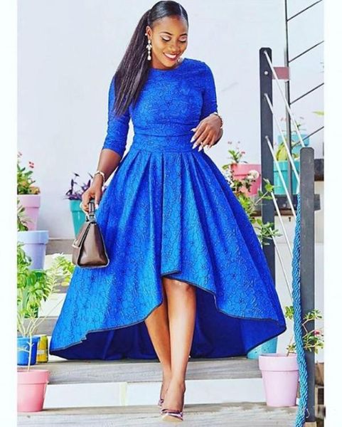 2018 Sexy Royal Blue High Low Prom Dresses 2018 3/4 Long Sleeves Arabic Evening Dresses Girl Formal Wear Homecoming Dresses
2018 Sexy Royal Blue High Low Prom Dresses 2018 3/4 Long Sleeves Arabic Evening Dresses Girl Formal Wear Homecoming Dresses