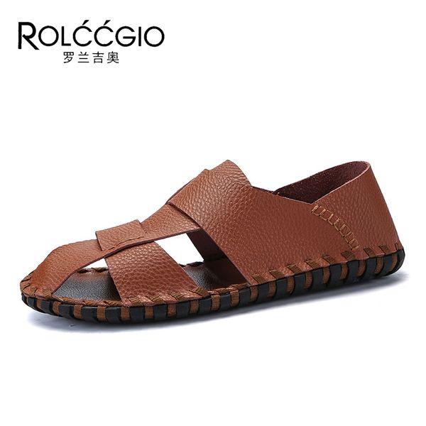 beach shoes summer sandals men genuine leather breathable soft flats casual shoes men cow leather hollowed out sandals, Black
beach shoes summer sandals men genuine leather breathable soft flats casual shoes men cow leather hollowed out sandals, Black