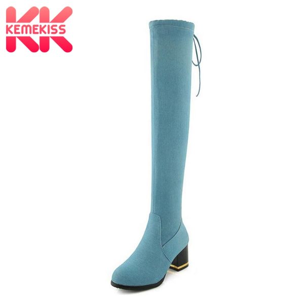 kemekiss fashion women high heels boots lace up bowknot denim warm shoes women winter fur over knee boots shoes size 33-43, Black
kemekiss fashion women high heels boots lace up bowknot denim warm shoes women winter fur over knee boots shoes size 33-43, Black