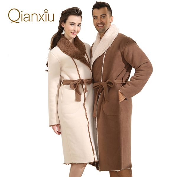 women plus size bathrobes ladies thicken flannel warm bathrobe couples turn-down collar robes female long sleeved dressing gown, Black;red
women plus size bathrobes ladies thicken flannel warm bathrobe couples turn-down collar robes female long sleeved dressing gown, Black;red