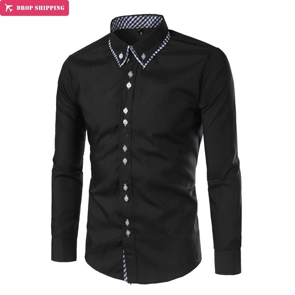 brand 2017 fashion male shirt long-sleeves classic checkered cloth decoration mens dress shirts slim men shirt, White;black
brand 2017 fashion male shirt long-sleeves classic checkered cloth decoration mens dress shirts slim men shirt, White;black