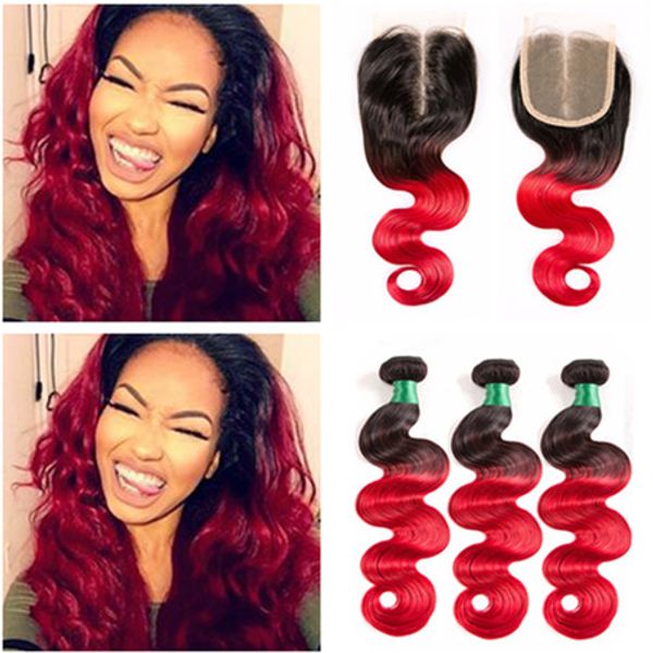 #1b/red ombre virgin peruvian human hair bundles deals dark root with closure ombre red 4x4 lace front closure with body wave weaves, Black;brown
#1b/red ombre virgin peruvian human hair bundles deals dark root with closure ombre red 4x4 lace front closure with body wave weaves, Black;brown