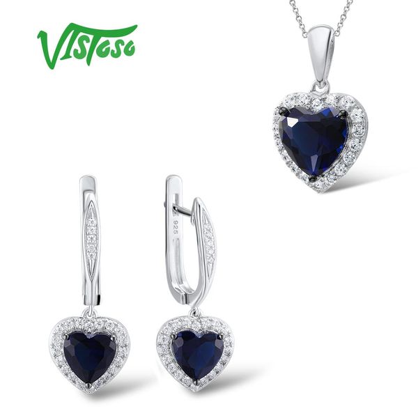 vistoso jewelry sets for woman blue crystal stones jewelry set heart earrings pendant 925 sterling silver fashion fine, Black
vistoso jewelry sets for woman blue crystal stones jewelry set heart earrings pendant 925 sterling silver fashion fine, Black