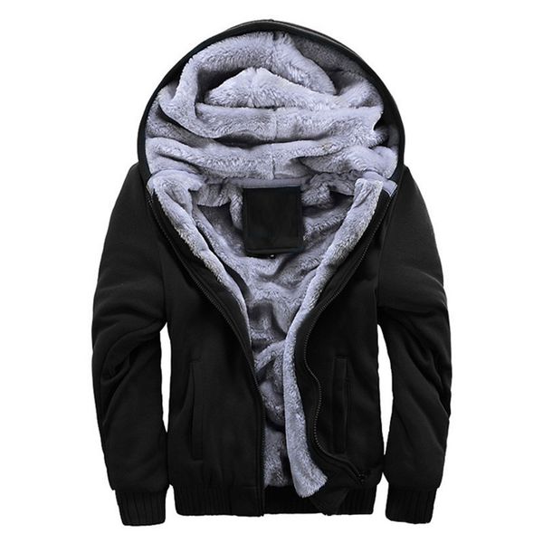 adisputent men winter thick jacket hooded casual warm fleece zip-up jacket male pure color short parka coat, Black
adisputent men winter thick jacket hooded casual warm fleece zip-up jacket male pure color short parka coat, Black