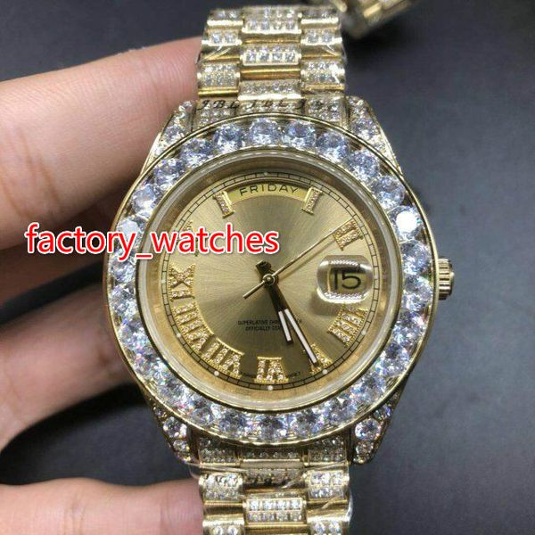 new luxury 43mm big diamond mechanical watch gold dial full diamond band automatic stainless steel men's watches ing, Slivery;brown
new luxury 43mm big diamond mechanical watch gold dial full diamond band automatic stainless steel men's watches ing, Slivery;brown