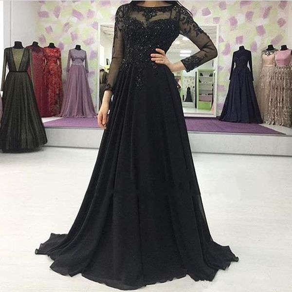black chiffon a-line evening dresses with long sleeve lace appliques beaded evening gown custom made prom party dress, Black;red
black chiffon a-line evening dresses with long sleeve lace appliques beaded evening gown custom made prom party dress, Black;red