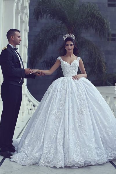 2018 new design said mhamad lace ball gown wedding dresses spaghetti straps applique sweep train wedding bridal gowns vestido de novia, White
2018 new design said mhamad lace ball gown wedding dresses spaghetti straps applique sweep train wedding bridal gowns vestido de novia, White