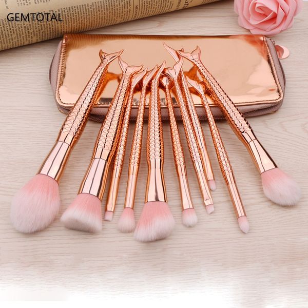 10 pcs golden mermaid makeup brushes set foundation blending powder eyeshadow contour concealer blush cosmetic beauty tools kit with pu case
10 pcs golden mermaid makeup brushes set foundation blending powder eyeshadow contour concealer blush cosmetic beauty tools kit with pu case