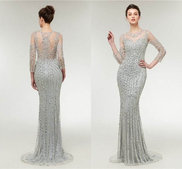 sparkly crystal prom formal pageant dresses with long sleeve 2018 modest real image sheer jewel luxury beaded occasion evening wear, Black
sparkly crystal prom formal pageant dresses with long sleeve 2018 modest real image sheer jewel luxury beaded occasion evening wear, Black