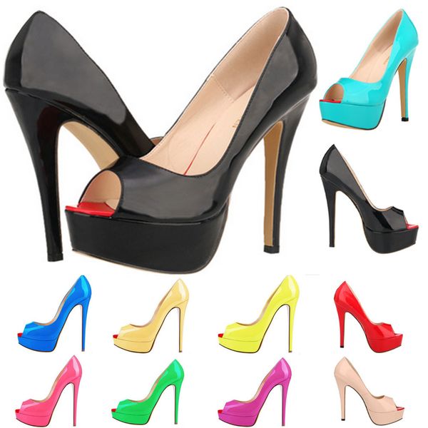 14 colors women fashion patent leather peep toes party red bottoms heels ladies european thin heels pumps dress shoes us 4-11 d0245, Black
14 colors women fashion patent leather peep toes party red bottoms heels ladies european thin heels pumps dress shoes us 4-11 d0245, Black