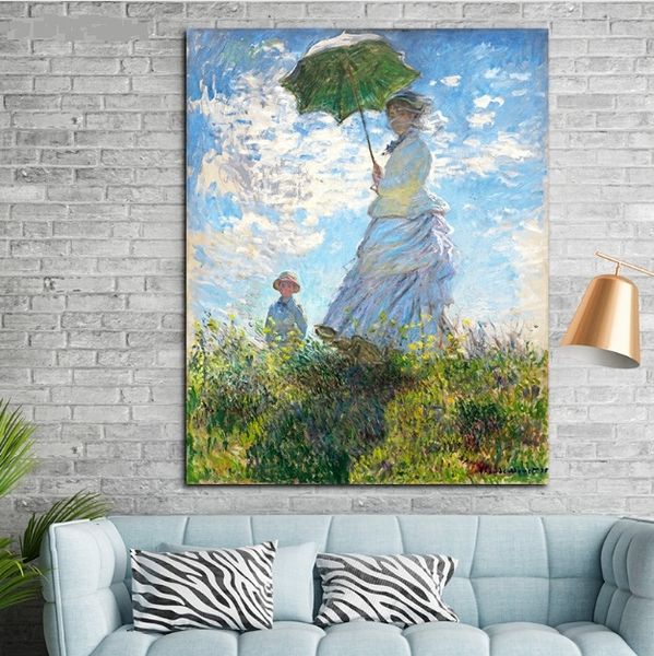 Woman with a para ol madame monet and her on by claude monet handpainted hd print impre ioni t portrait art oil painting on canva p348 
Woman with a para ol madame monet and her on by claude monet handpainted hd print impre ioni t portrait art oil painting on canva p348