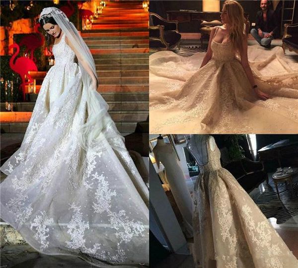 2018 spring lace wedding dresses scoop long court train backless appliques beads princess church royal wedding bridal gowns, White
2018 spring lace wedding dresses scoop long court train backless appliques beads princess church royal wedding bridal gowns, White