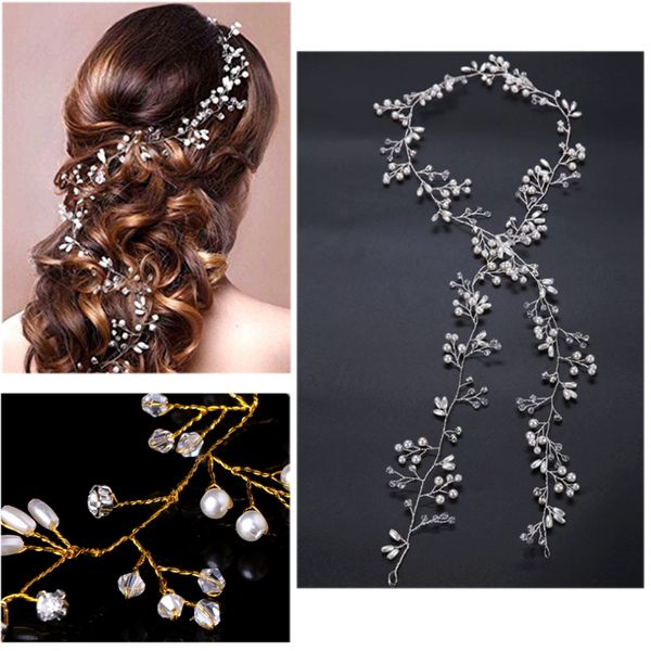 2017 luxury wedding bridal rhinestone faux pearl headband tiara hair chain headpiece, Golden;white
2017 luxury wedding bridal rhinestone faux pearl headband tiara hair chain headpiece, Golden;white