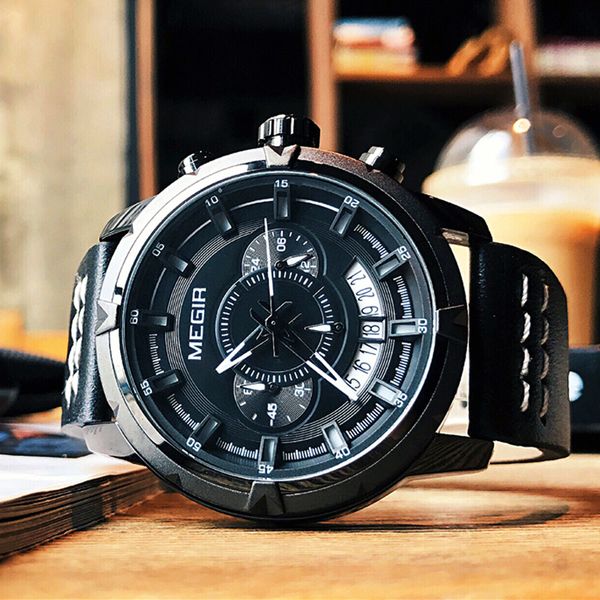 men's watches brand megir sport watch men waterproof leather quartz wirstwatch analog male clock relogio masculino, Slivery;brown
men's watches brand megir sport watch men waterproof leather quartz wirstwatch analog male clock relogio masculino, Slivery;brown
