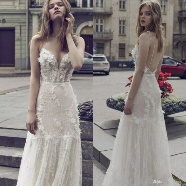 riki dalal 2019 wedding dresses backless a line lace beaded 3d floral applique wedding dress spaghetti plus size bridal gowns, White
riki dalal 2019 wedding dresses backless a line lace beaded 3d floral applique wedding dress spaghetti plus size bridal gowns, White