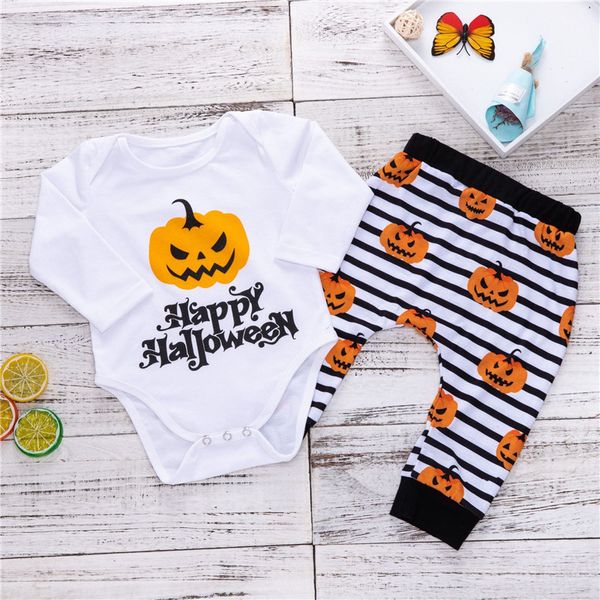 baby halloween clothing set 2pcs letter print long sleeve bodysuit romper +pumpkin long pants infant boy girl suit newborn baby clothes set, White
baby halloween clothing set 2pcs letter print long sleeve bodysuit romper +pumpkin long pants infant boy girl suit newborn baby clothes set, White