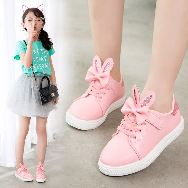 girl sneakers 2018 spring and autumn new pattern rabbit ears sequins children casual shoes white shoes, Black;red
girl sneakers 2018 spring and autumn new pattern rabbit ears sequins children casual shoes white shoes, Black;red