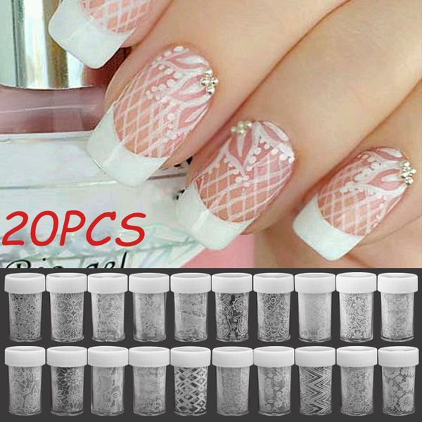 charming elegant white lace flower nail art beauty stickers transfer foil nail art salon accessories 20 style foil bottle, Black
charming elegant white lace flower nail art beauty stickers transfer foil nail art salon accessories 20 style foil bottle, Black