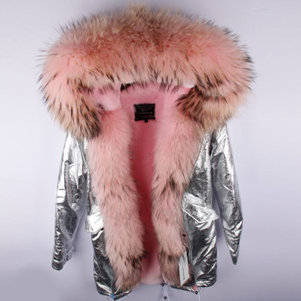 2018 new pink raccoon fur threshold trim pink fox and rabbit fur lining silver long parkas ladies warm coats for cold weather, Black
2018 new pink raccoon fur threshold trim pink fox and rabbit fur lining silver long parkas ladies warm coats for cold weather, Black