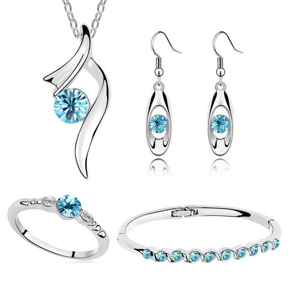 2017 wedding wholesales brand bridal gifts pendant necklace earrings bracelet fashion jewelry sets 5 colors, Silver
2017 wedding wholesales brand bridal gifts pendant necklace earrings bracelet fashion jewelry sets 5 colors, Silver