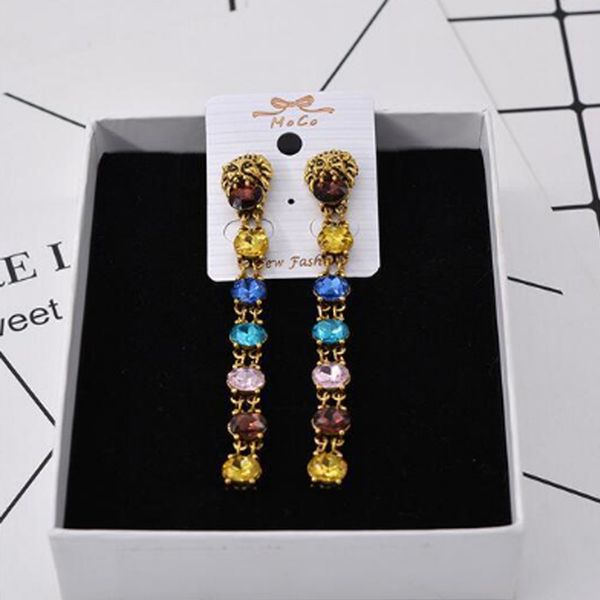 New Luxury Brand Lion Head Long Stud Earring Women Rhinestone Famous Designer Earrings Brand Jewelry Accessories
New Luxury Brand Lion Head Long Stud Earring Women Rhinestone Famous Designer Earrings Brand Jewelry Accessories