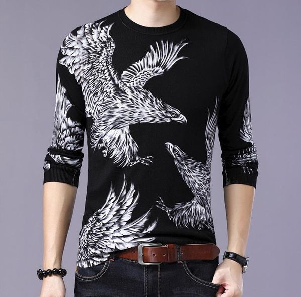 autumn spring mens thin sweater carp fish floral print pullover jumpers men's knitted cotton eagle pattern shirt sweater, White;black
autumn spring mens thin sweater carp fish floral print pullover jumpers men's knitted cotton eagle pattern shirt sweater, White;black