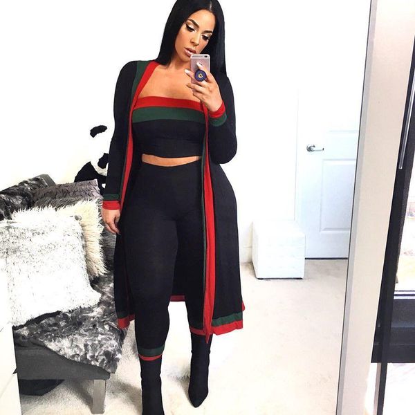 2019 spring summer outfits red and green stripe stitching wrapped chest tights 3 pieces sets long coat cloak+ long pants 3xl plus size, White
2019 spring summer outfits red and green stripe stitching wrapped chest tights 3 pieces sets long coat cloak+ long pants 3xl plus size, White