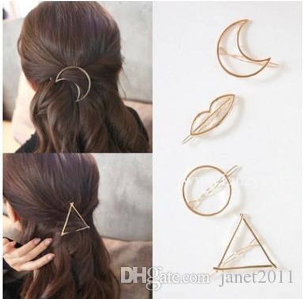 hair clip clamps dainty gold cut out geometric metal hairpin hair clip,circle, triangle and moon, Golden;silver
hair clip clamps dainty gold cut out geometric metal hairpin hair clip,circle, triangle and moon, Golden;silver