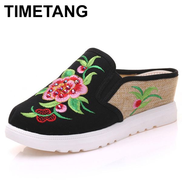 timetang vintage women slippers chinese peony floral embroidered casual sandals comfortable shoes woman chinelo femininoe347, Black
timetang vintage women slippers chinese peony floral embroidered casual sandals comfortable shoes woman chinelo femininoe347, Black